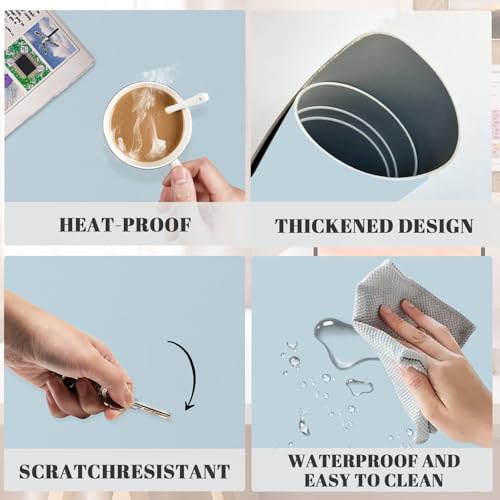 Dry Erase Desk Mat, Waterproof Desk Pad, Erasable Writing White Board for Making Plans, Non-Slip Large Desktop Protector for Office, Home, School 31"x13" (Blue) - color: Blue