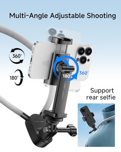 Neck Phone Holder for Recording - POV/Vlog Phone Holder, Hands Free Selfie Neck Phone Mount Chest Video Filming for iPhone 16 15 14 13 Android Phones GoPro DJI, 𝐍𝐎 Magnetic Version - size: S7PRO NO Magnetic Version