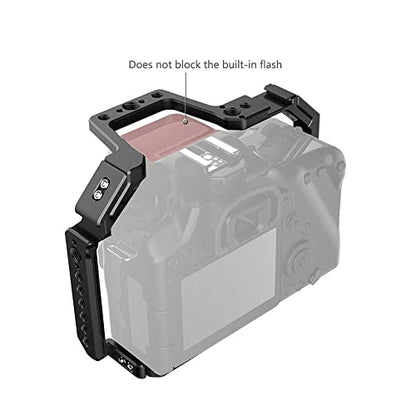 NICEYRIG Camera Cage for Canon 80D 90D 70D, with NATO Rail Cold Shoe and 1/4 3/8 Locating Hole - 371