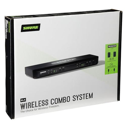 Shure BLX188/CVL Dual Lavalier Audio System H9 Band (512–542 MHz) – BLX88 Dual Receiver, (2) BLX1 Bodypacks & (2) CVL Cardioid Lavalier Mics, Up to 14 Hr Battery, 300 ft Range - style: H9: 512-542 MHz