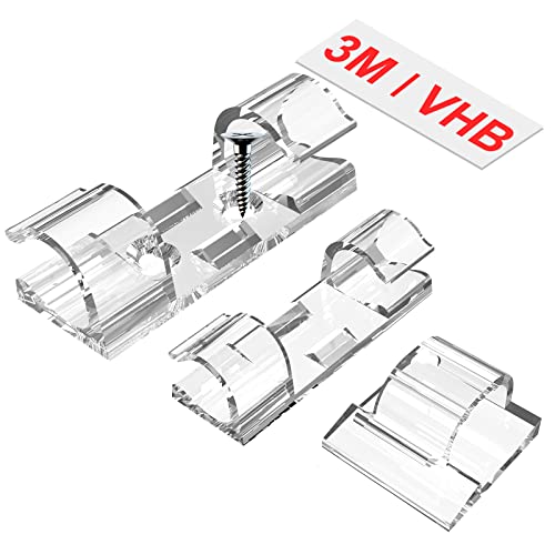Outdoor Light Clips (Assorted Sizes, 60 PCS), Adhesive Cable Cord Organizer for Wall, Clear Wire Holder Electric Wires, PC Management Under Desk, Christmas LED M&L - color: Clear, size: M&L
