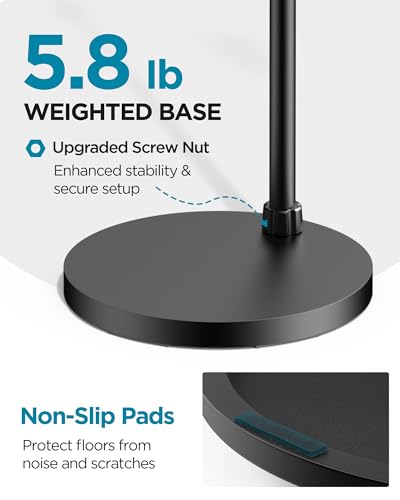InnoGear Mic Stand, Max Height 82.28" Microphone Stand Floor Detachable Boom Mic Arm Stands with Weighted Base for Blue Yeti HyperX QuadCast Shure SM58 Samson Q2U Fifine K669B Singing Stage