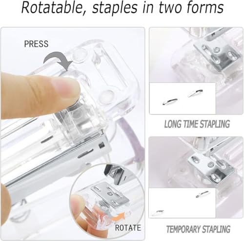 Office Desk Accessories，Office Supplies Set Acrylic Stapler Set Staple Remover, Tape Holder, Pen Holder, 2 Ballpoint Pen, Scissor, Binder Clips, Paper Clips and 1000pcs Staples(Silver) - color: Silver