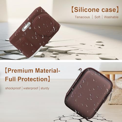 Case for Kodak PIXPRO FZ45 Digital Camera (Hard Case + Soft Silicone Cover) | Kodak PIXPRO FZ45 Digital Camera Hard Carrying Case and Soft Silicone Protective Case with Removable Lens Cover, Brown - color: Brown