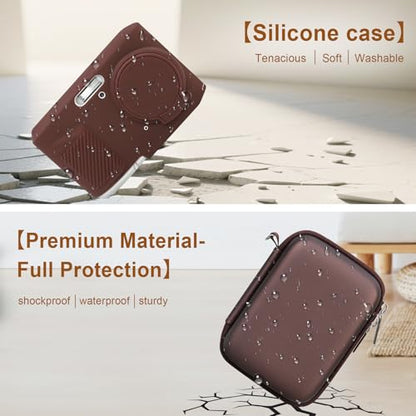 Case for Kodak PIXPRO FZ45 Digital Camera (Hard Case + Soft Silicone Cover) | Kodak PIXPRO FZ45 Digital Camera Hard Carrying Case and Soft Silicone Protective Case with Removable Lens Cover, Brown - color: Brown