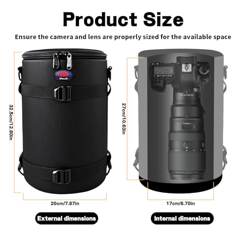 Camera Lens Case, Lens Pouch DSLR Camera Lens Bag Fits for Canon Nikon Pentax Sony Olympus Panasonic and Other Camera Lens - size: BL-0015