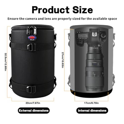 Camera Lens Case, Lens Pouch DSLR Camera Lens Bag Fits for Canon Nikon Pentax Sony Olympus Panasonic and Other Camera Lens - size: BL-0015