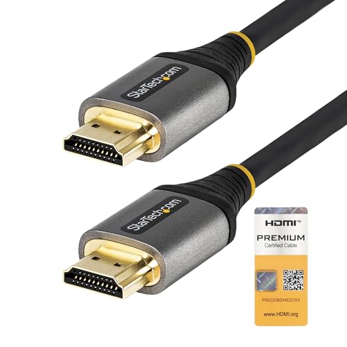 StarTech.com 13ft (4m) Premium Certified HDMI 2.0 Cable - High-Speed Ultra HD 4K 60Hz HDMI Cable with Ethernet - HDR10, ARC - UHD HDMI Video Cord - for UHD Monitors, TVs, Displays - M/M (HDMMV4M) - size: 13 ft / 4 m