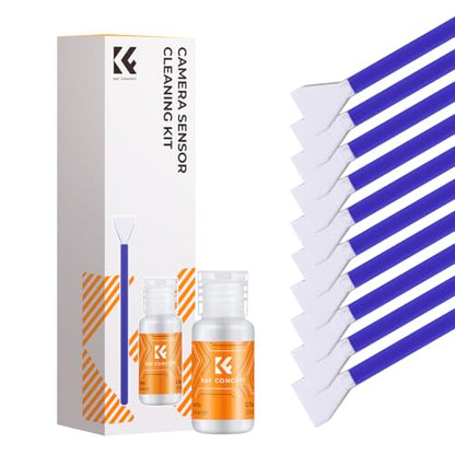 K&F CONCEPT 12mm Micro Four-Thirds 4/3 Sensor Cleaning Swab*10 + 20ml Sensor Cleaner, M43 Camera Cleaning Kit for All Models of M4/3 Camera Sensors, Including M4/3 Cameras from Olympus and Panasonic - size: 12mm