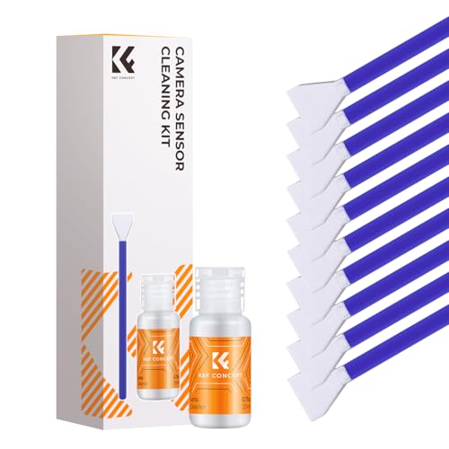 K&F CONCEPT 12mm Micro Four-Thirds 4/3 Sensor Cleaning Swab*10 + 20ml Sensor Cleaner, M43 Camera Cleaning Kit for All Models of M4/3 Camera Sensors, Including M4/3 Cameras from Olympus and Panasonic - size: 12mm
