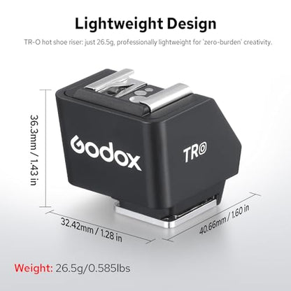 Godox TR-O TTL Hot Shoe Riser for Olympus Panasonic, with 6 Adjustment Levels (0-90°) TTL Function HotShoe Extender Mount Adapter for Godox TTL Mini Flash iT20 iT30Pro