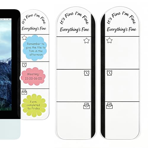 It's Fine I'm Fine Everything is Fine Office Desk Accessories 2pcs Computer Monitor Memo Board Message Board Supplies for Home Desktop Decor - color: It's Fine I'm Fine Everything