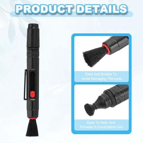 PATIKIL Camera Dusting Brush, Multifunction Cleaning Brush Keyboard Lens Cleaning Pen Screen Lens Cleaner for Vinyl Records, LP Scan, SLR & Computer Screens,3 Pcs Red