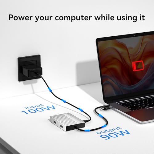 ACASIS USB C to Dual HDMI DisplayLink Adapter, 4K@60Hz, 2 HDMI & 3 USB-A Ports, 100W PD Charging, USB C DisplayLink Docking Station for Mac M1/M2/M3/M4/Windows,USB A/C to Dual Monitor Adapter(Silver) - color: Silver