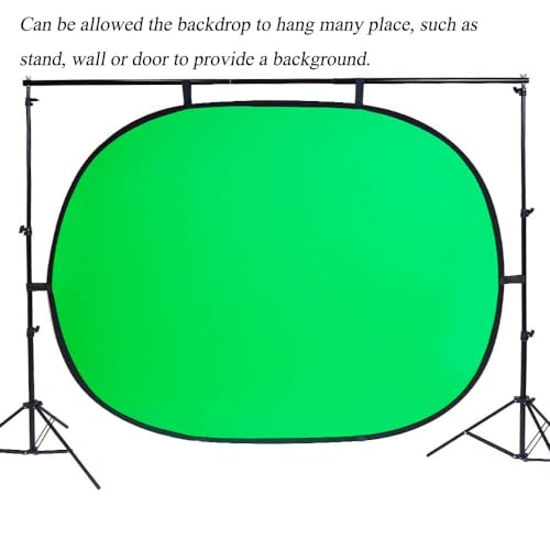 5x7ft/1.5x2m Chromakey Backdrop with 7.8ft/2.4m Stand, 2-in-1 Green Screen and Blue Screen Reversible Collapsible Background Panel for Photography Studio, Live Streaming, Video Shooting, Games - color: Green/Blue