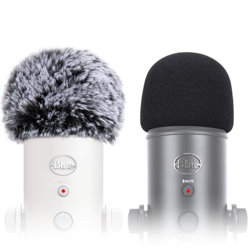 Windscreen Muff and Foam for Blue Yeti, Blue Yeti Pro USB Condenser Microphone, Indoor Outdoor Microphone Windshield 2 PACK by SUNMON - color: Yeti Windsrceen&Dead Cat