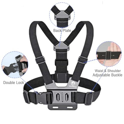 Phone Chest Mount Head Strap Accessories - Vlogging Kit for iPhone,POV Phone Holder for iPhone 17-Hands Free Body Camera Mount for Immersive Fishing Video Recording,YouTube,TikTok,Live Stream,Cooking