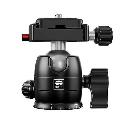 SIRUI Camera Tripod Ball Head, 10KG/22.05lbs Loading Capacity, 360°Panning Base, Aluminum Build Quality, Safety Lock, Universal Mounting Plate for Easy Attachment (B-00K Ball Head) (B-00K) - color: B-00K