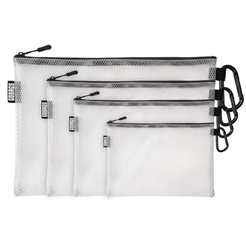 GOBAGS Air Production Multi-Size Clear Zipper Pouch (4‑Pack) – Cable Organizer & Travel Gear Bag for Electronics, Camera Accessories, Tool Pouch & Small Tech Storage - color: Black, size: Multi-Size