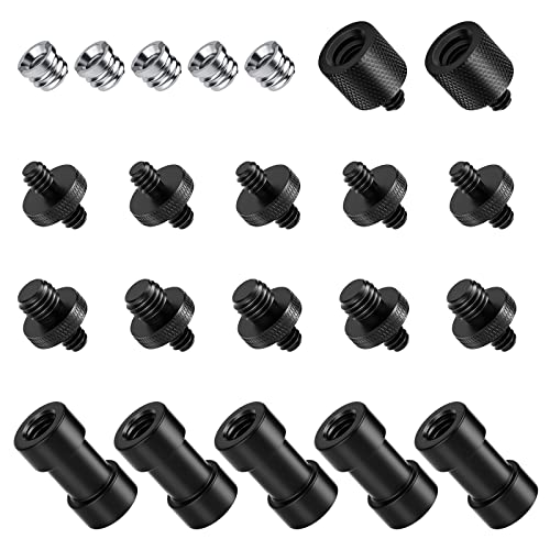 Neewer Camera Screw Adapter, 22 Pieces 1/4” to 1/4” and to 3/8” Tripod Mount Screw Adapter Converter Set for Camera Mount, Monopod, Ball Head, Flash Light Stand, Tripod — ST29 - style: ST29