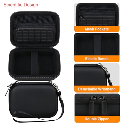Elonbo Camera Carrying Case for KODAK PIXPRO FZ55 / FZ53 / FZ45 / FZ43 16MP Digital Camera, Vlogging Camera Storage Holder Travel Bag, Mesh Bag Fits Batteries, Cable, Memory Card, Black - color: Z-Black