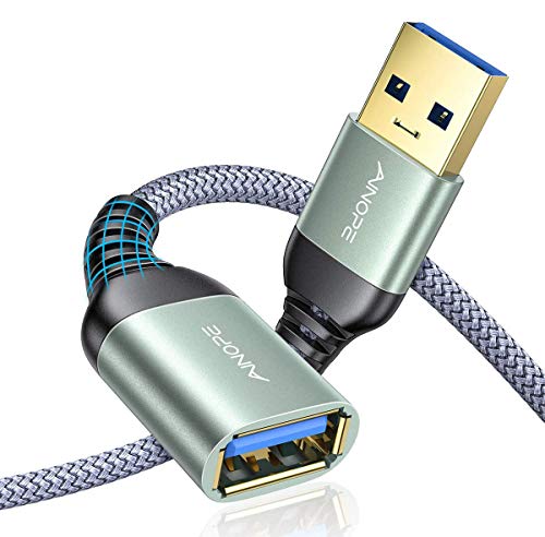 AINOPE 2 Pack USB Extensions Cable High Speed USB 3.0 Extension Cord Type A Male to Female Sturdy Braided Material Fast Data Transfer Compatible with USB Keyboard,Mouse,Flash Drive,Grey,3.3FT+6.6FT - color: Grey, size: 3.3FT+6.6FT