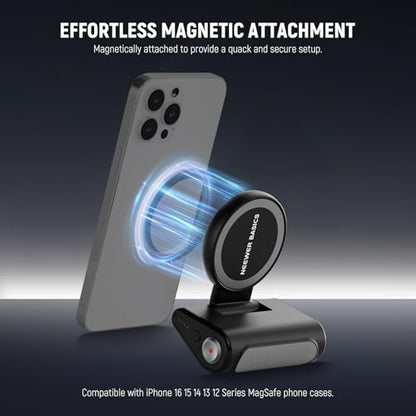 NEEWER Basics Magnetic Phone Camera Grip Handle with Shutter Remote Compatible with MagSafe iPhone ONLY, 18W Magnetic Charging, 5000mAh Rechargeable for Vlog Selfie Tripod Video Recording, WS-25001 - style: WS-25001