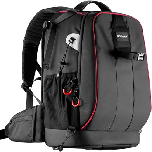 Neewer Pro Camera Case Waterproof Shockproof Adjustable Padded Camera Backpack Bag with Anti-theft Combination Lock for DSLR,DJI Phantom 1 2 3 Professional Drone Tripods Flash Lens and Other Accessory - style: Nw-xjb-d2330-r