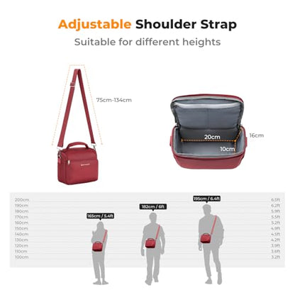 K&F CONCEPT Camera Sling Bag Small Crossbody Camera Case DSLR/SLR/Cute Compact Shoulder Photography Bags for Photographers - color: 10-Red