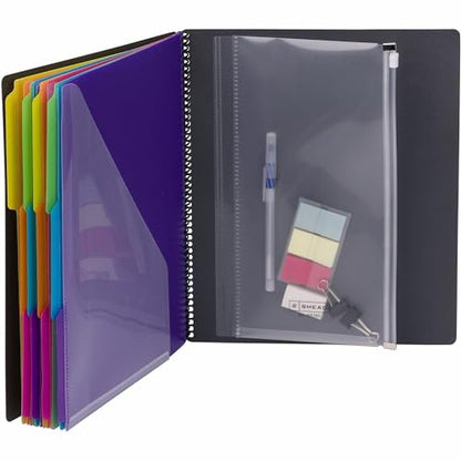 Smead Project Organizer, 24 Pockets, Grey with Assorted Bright Tabs, Tear Resistant Poly, 1/3-Cut Tabs, Letter Size (89206) - style: Brights, 1 Count