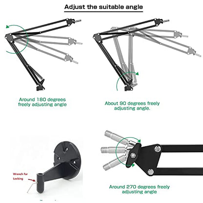Webcam Ring Light Wall Mount, 10'' Streaming Light with Folding Arm Wall Holder Compatible with Logitech C920s StreamCam Brio C930 C922x C925e C615 webcams