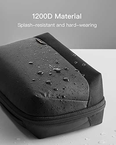 Inateck Electronics Organizer Travel Case, 180° Open Water-resistant, Multifunctional Travel Organizer Bag, Electronic Accessories Carry Case, Black, Large