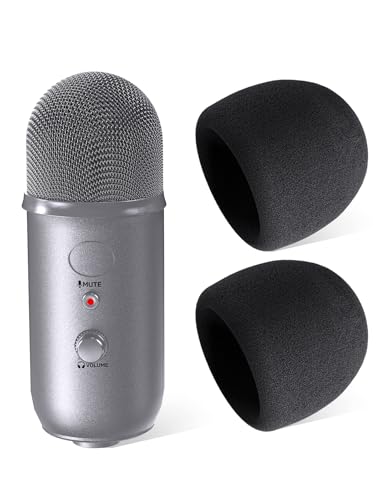 Foam Windscreen for Blue Yeti Microphone，[Custom Built /2 Pcs/high density] Mic Cover Foam, Pop Filter Made From Quality Sponge Material that Filters Unwanted Recording and Background Noises - size: 2-Pack Yeti Foam Windscreens