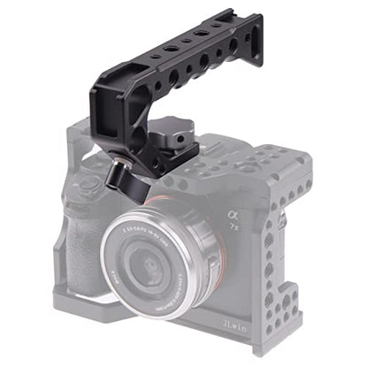 Hersmay A7III Cage with Top Handle, A9 Camera Cage for Sony A7III / A7RIII /A9 /A7II Mirrorless Camera, Multiple 1/4" 3/8" Screw Holes for Vlogging Video Shooting Filmmaking Rig - size: For Sony A7III/A7RIII/A9/A7II