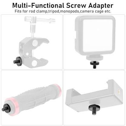 1/4" Male to 1/4" Male Threaded Tripod Screw Adapter Double Head Stud Standard Mounting Thread Converter for Camera Cage Mount Light Stand Monopo Shoulder Rig Tripod Black-6 Packs - color: 6 Packs