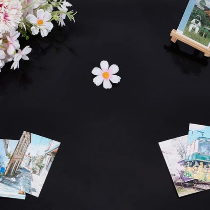 CREATCABIN PVC Photography Backdrop Black Matte Glossy Background Tabletop Backdrops Display Board Seamless Waterproof for Food Jewelry Cosmetics Small Product Props Video Photo Studio 35.4x15.7 Inch - style: Black