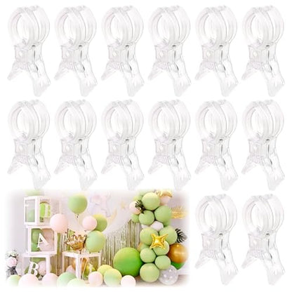 14 Pack Clear Balloon Arch Clips, 3.5" Plastic Transparent Clamps Heavy Duty Spring Clamps for Balloon Arch, Birthday Decoration Crafts Woodworking Photography Studios - style: 14 PCS