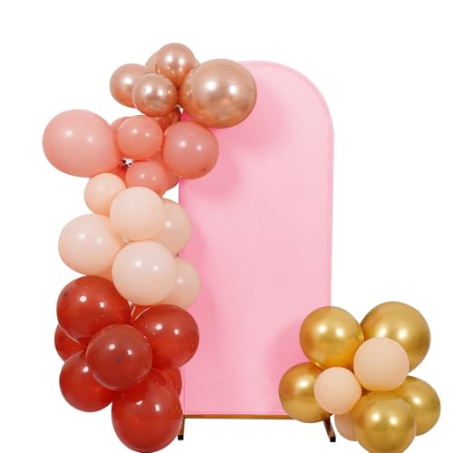Peomeise 5FT Wedding Arch Cover，Pink Arch Backdrop Cover Stretchy Spandex Backdrop Stand Covers for Birthday Party Ceremony Banquet Decor(60" L x 31.2" W) - color: Pink, size: 5FT
