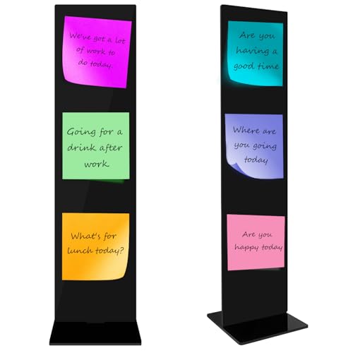 Detachable Acrylic Monitor Memo Board & Memo Message Board Holder by Computer Screen Sticky Note Stand Message Panel Reminder for Office Desk Accessories.2PCS Black - color: Black