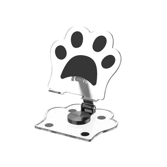 Cute Phone Stand Height Adjustable Phone Desktop Mount Acrylic Cat Claw Durable Stand for Recording Video Charger Compatible (Black) - color: Black