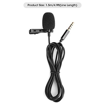 143 Tie-Clip Pocket Microphones, Mobile Hands Clip-on Mic, Mini Recording Lapel Microphone with 3.5mm Plug, Karaoke Mobile Phone Microphone,for Gatherings, Meeting,