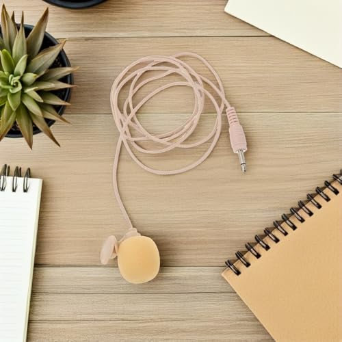 STOBAZA Portable Lapel Microphone Wired Condenser Mini Mic with 3.5mm Plug for PC Laptop Tablet, Skin Tone Wearable Microphone for Video Recording, Vlogging, and Online Meetings