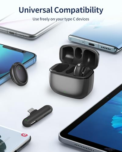 Mini GO 3 Wireless Lapel Microphone for iPhone PC Video Recording | AI Noise Cancellation, Magnetic USB-C Lav Mic for Content Creator, Studio Sound, 35Hour Battery, Charging Case