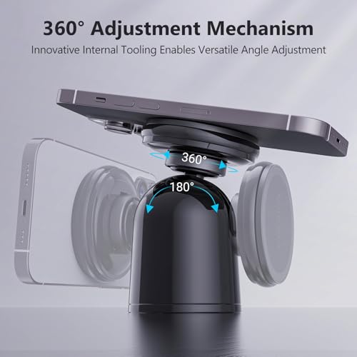 MiiKARE Dual Magnetic Phone Holder for Magsafe, Strong Magnets Gym Phone Holder Mount, 360 Rotation Adjustable, Hands Free Cell Phone Holder Compatible iPhone 17 Pro Max 16 15 14 13, Magsafe Black - color: Magsafe-Black