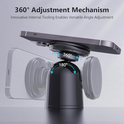 MiiKARE Dual Magnetic Phone Holder for Magsafe, Strong Magnets Gym Phone Holder Mount, 360 Rotation Adjustable, Hands Free Cell Phone Holder Compatible iPhone 17 Pro Max 16 15 14 13, Magsafe Black - color: Magsafe-Black