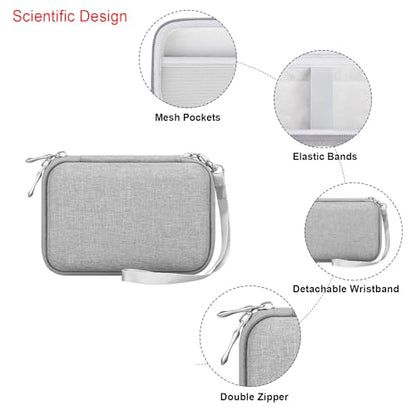 Elonbo Camera Carrying Case for KODAK PIXPRO FZ55 / FZ53 / FZ45 / FZ43 16MP Digital Camera, Vlogging Camera Storage Holder Travel Bag, Mesh Bag Fits Batteries, Cable, Memory Card, Card Reader, Grey - color: Grey