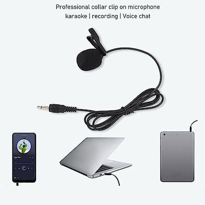 Cuifati Lavalier Microphone,Noise Cancelling Clip On Lapel Microphone,3.5mm Jack for Phone PC Laptop DSLR Camera Recording Interview, Podcast, Voice Dictation