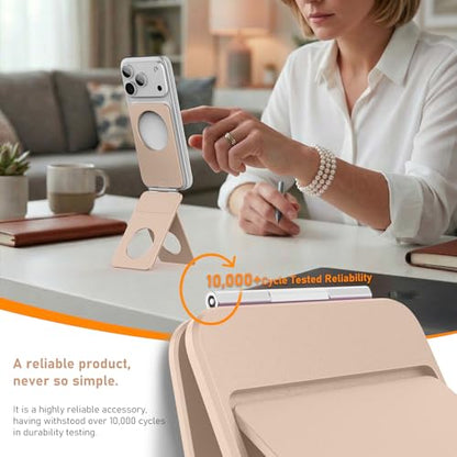IST IDEA for Magsafe Tripod, Tripod for iPhone Lightweight Aluminum Alloy & Angle Adjustment & Strong Magnets iPhone Tripod Stand Compatible with 17/16/15/14/13/12 (Included Metal Ring) - color: Desert Gold