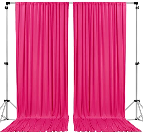 AK TRADING CO. 10 feet x 10 feet Polyester Backdrop Drapes Curtains Panels with Rod Pockets - Wedding Ceremony Party Home Window Decorations - Fuchsia - color: Fuschia, size: 60"W x 120"L (Pack of 2)