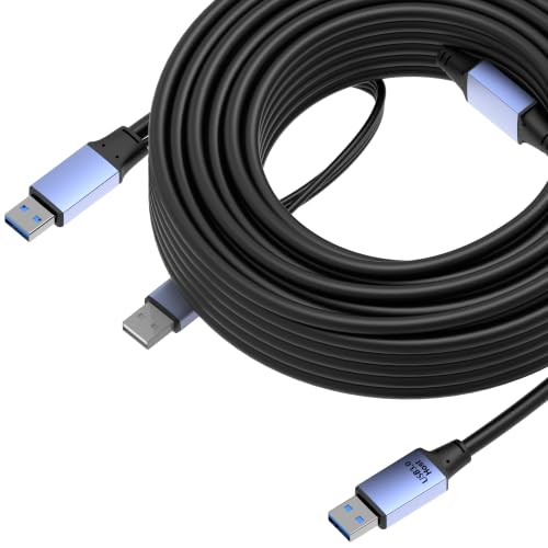 OkyLink Active USB 3.0 Data Cable A to A, Male to Male 5Gbps, 50ft | 15M, 3.2 Gen 1, With power cable and repeater, for Industrial Automation and CCTV System - color: USB3.0(5Gbps), size: 50ft (15m)
